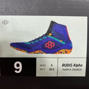 Rudis alpha men’s wrestling shoes size 9 color purple crush